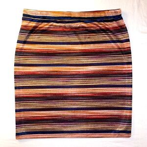 Colorful, vibrant, sassy stretchy skirt. Melissa Paige. Size S